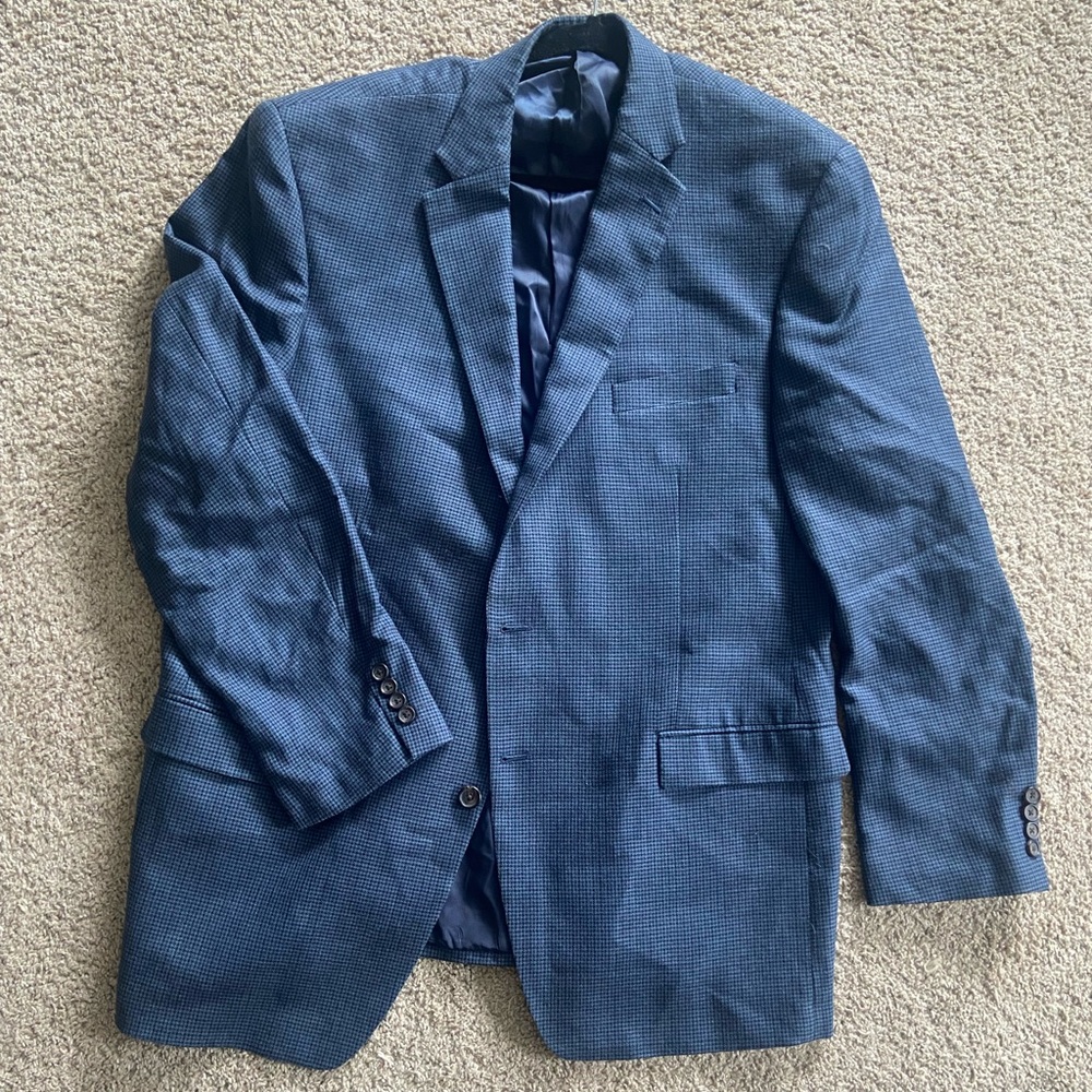 Lauren by Ralph Lauren Blue/Black Houndstooth Men’s Suit Jacket